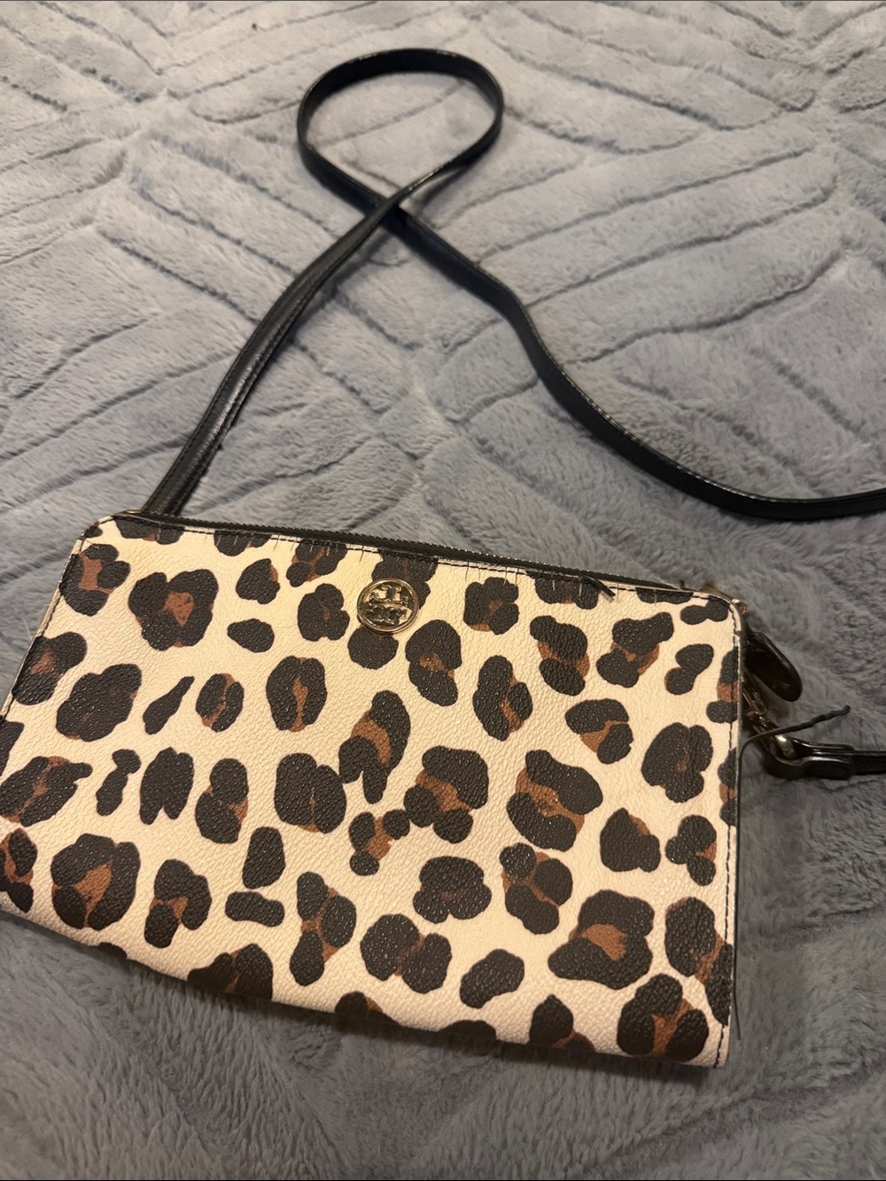 Tory Burch Leopard Print Crossbody in Brown and Black